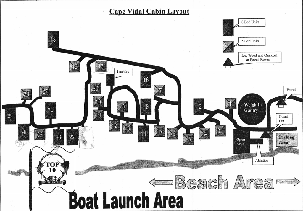 Cape Vidal accommodation layout reference from the Nature and Stuff archive