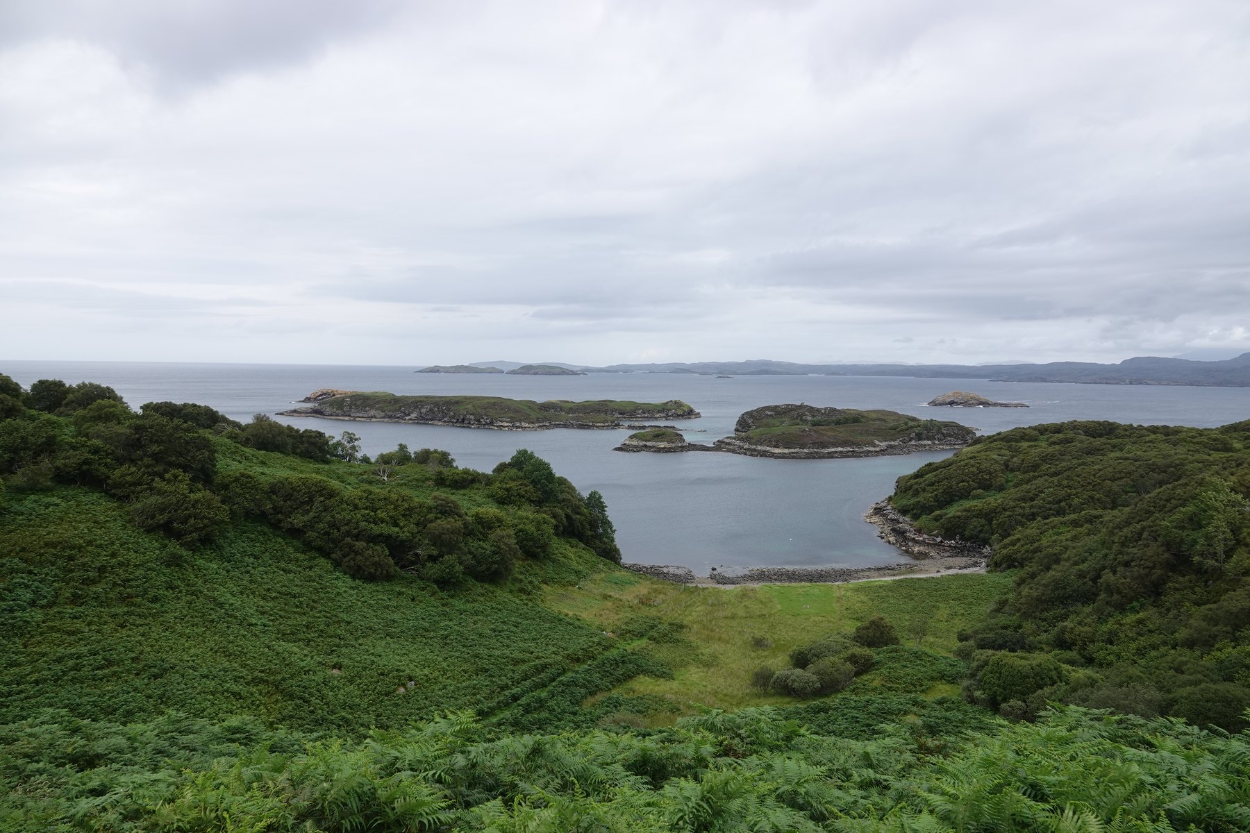 Wooded coves and small islands near Drumbeg in Assynt