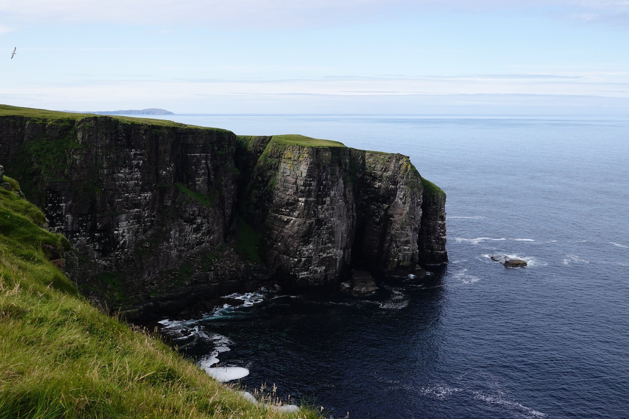 Torridonian sandstone cliffs above the Atlantic at Handa Island